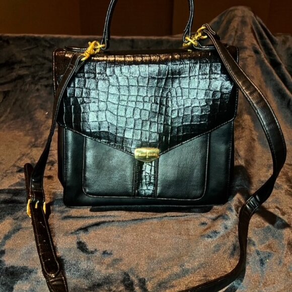 Faux Leather and Alligator Leather Handbag - Picture 1 of 3